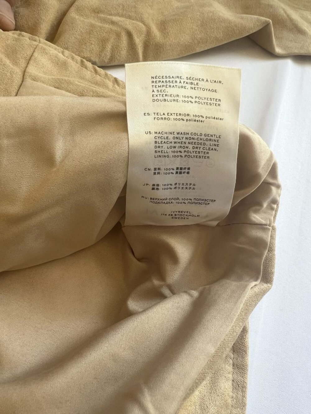 NWT Ivyrevel Biker Jacket Size 6 Beige Faux Suede Cropped Stockholm - Picture 6 of 8